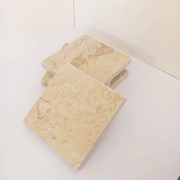 Doğal Mermer Marfil Kare Sunumluk 15x15x2 cm