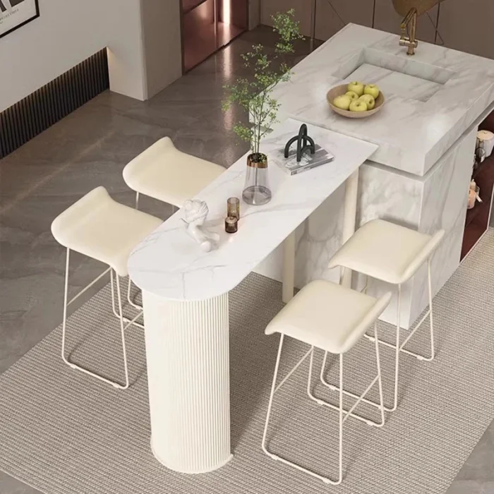 Enigma Doğal Taş Mermer-Porselen Minimalist Bar Masası