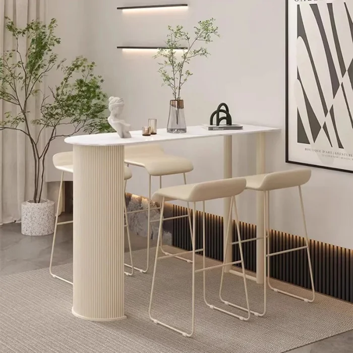 Enigma Doğal Taş Mermer-Porselen Minimalist Bar Masası