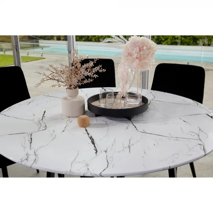 Lumina Doğal Taş Lüx Yuvarlak Yemek Masası