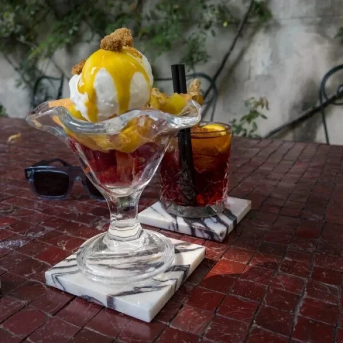 Mirage Doğal Taş Mermer-Porselen Bardak Altlığı 4lü