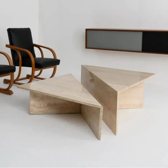 Nova Modern Lüks Traverten Kahve Sehpası