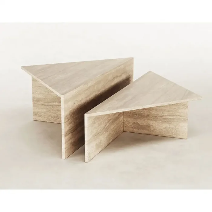 Nova Modern Lüks Traverten Kahve Sehpası