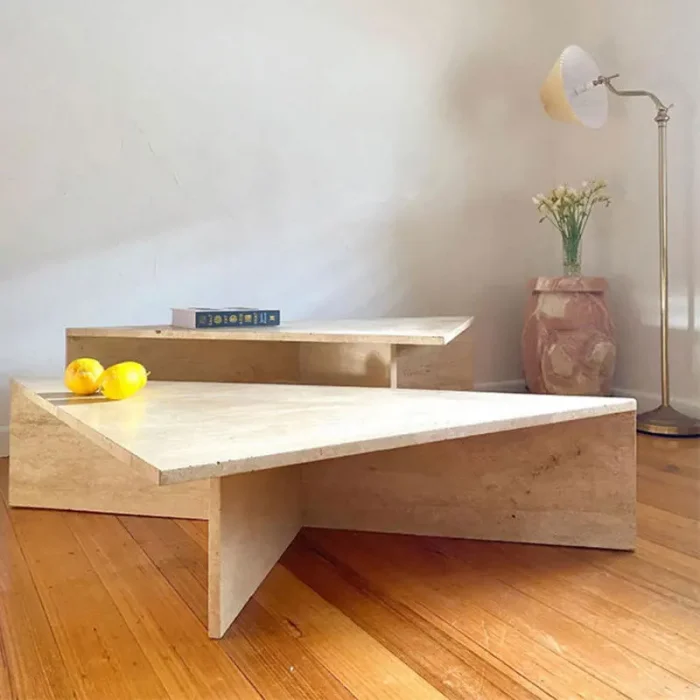 Nova Modern Lüks Traverten Kahve Sehpası