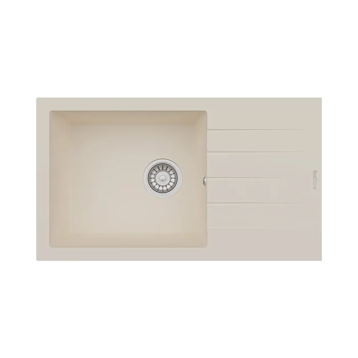 P010 Tek Gözlü Damlalıklı Granit Eviye XL Geniş Hazne 42 cm 760 x 435