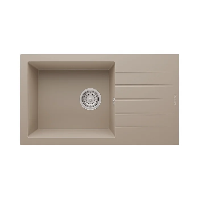 P010 Tek Gözlü Damlalıklı Granit Eviye XL Geniş Hazne 42 cm 760 x 435