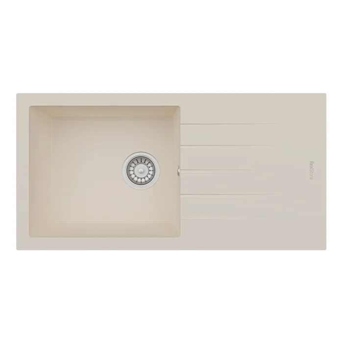 P011 Tek Gözlü Damlalıklı Granit Eviye XL Geniş Hazne 42 cm 860 x 435