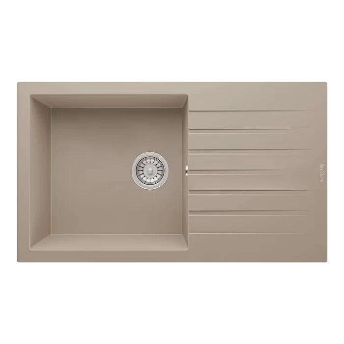 P014 Tek Gözlü Damlalıklı Granit Eviye XL Geniş Hazne 44 cm 860 x 500