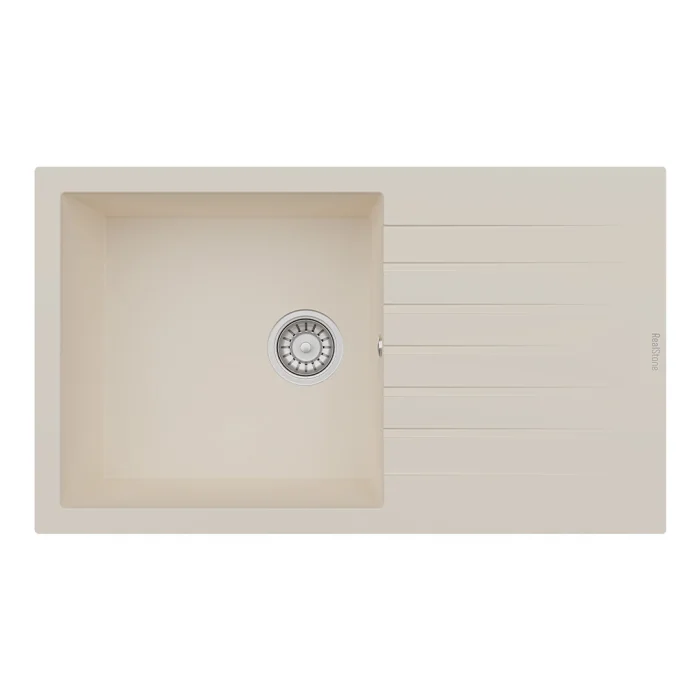 P014 Tek Gözlü Damlalıklı Granit Eviye XL Geniş Hazne 44 cm 860 x 500