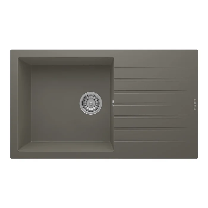 P014 Tek Gözlü Damlalıklı Granit Eviye XL Geniş Hazne 44 cm 860 x 500