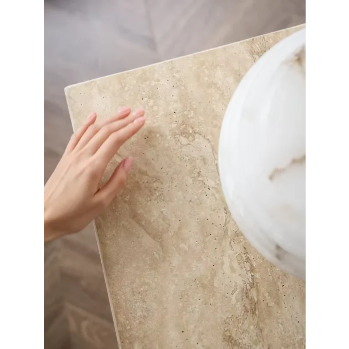 Radiance Modern Lüks Traverten Kaide Sehpa