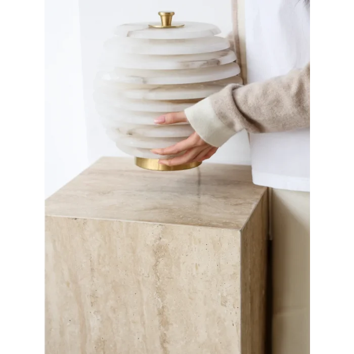 Radiance Modern Lüks Traverten Kaide Sehpa