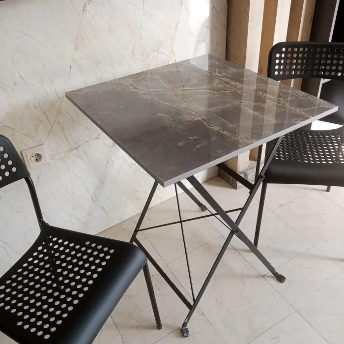 Versace Gold Porselen Yemek - Bahçe Masası 60 x 60 cm