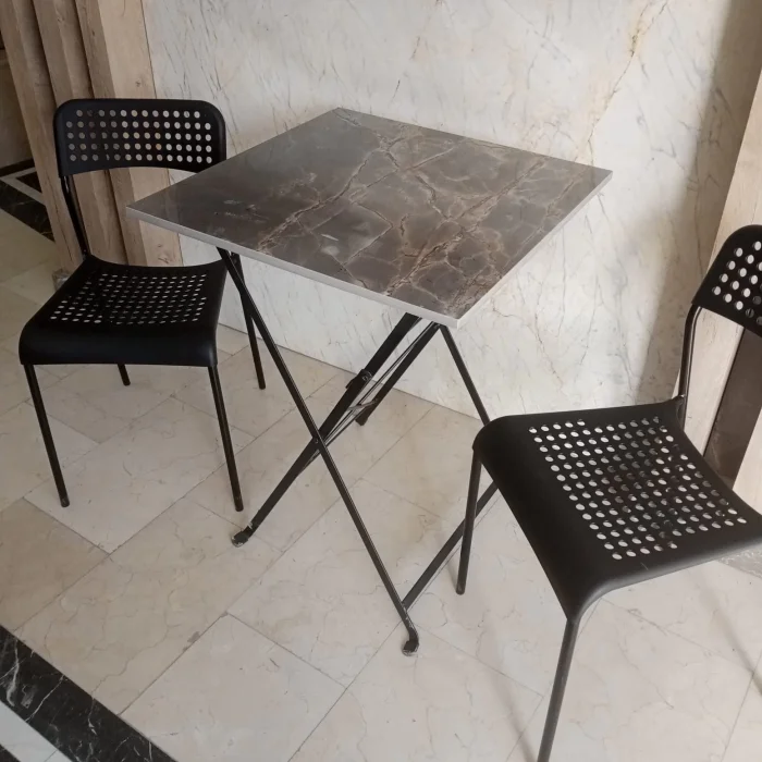 Versace Gold Porselen Yemek - Bahçe Masası 60 x 60 cm