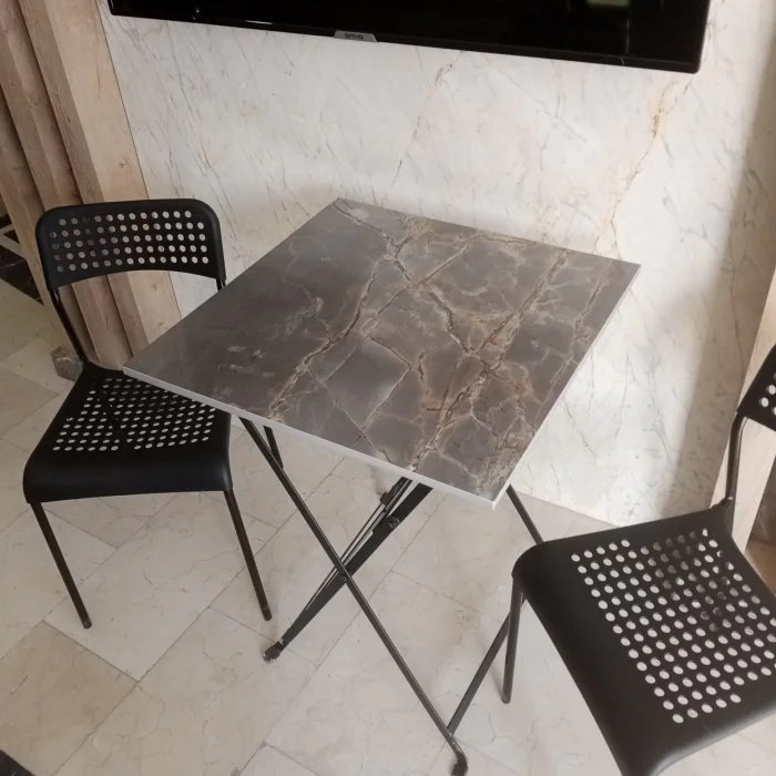 Versace Gold Porselen Yemek - Bahçe Masası 60 x 60 cm