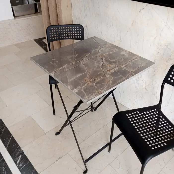 Versace Gold Porselen Yemek - Bahçe Masası 60 x 60 cm