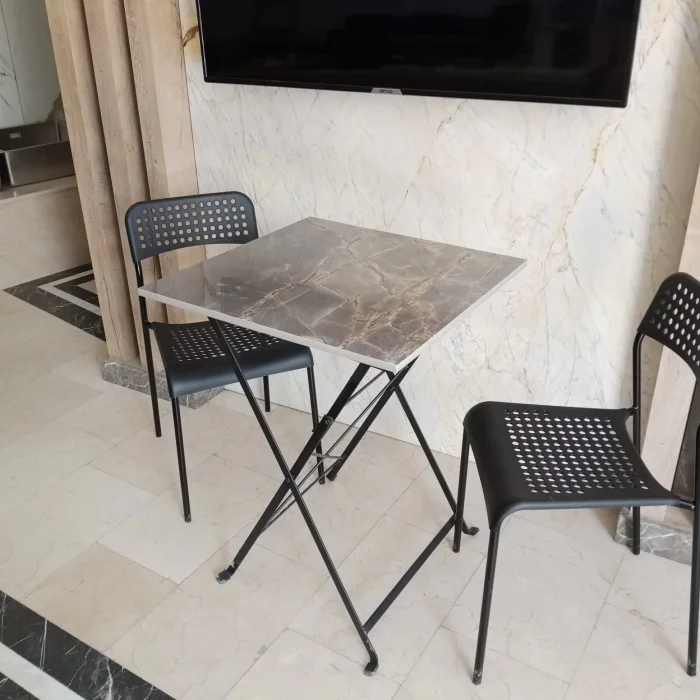 Versace Gold Porselen Yemek - Bahçe Masası 60 x 60 cm