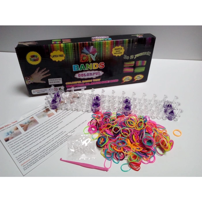 Rengarenk Bileklik Yapma Seti Rainbow Loom Bands