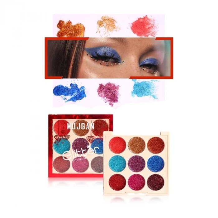 9 Renk Glitter Diamond Far Paleti - 2li Set