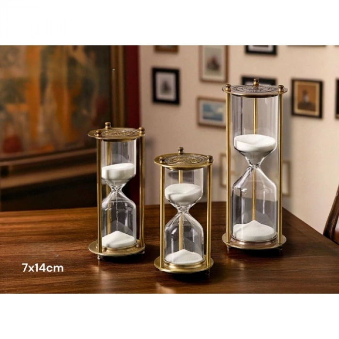 Dekoratif Cam Kum Saati 7x14 cm