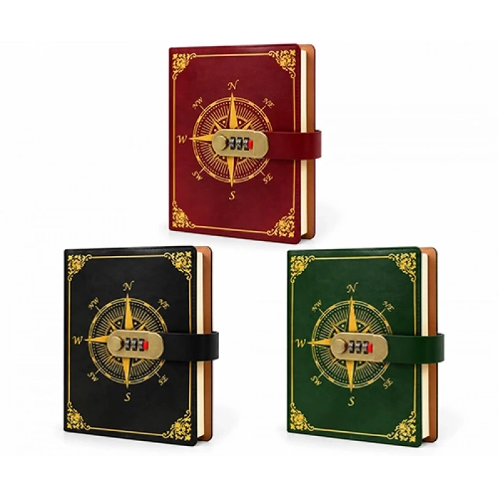 Özel Tasarım Şifreli Deri Defter  Alk3952