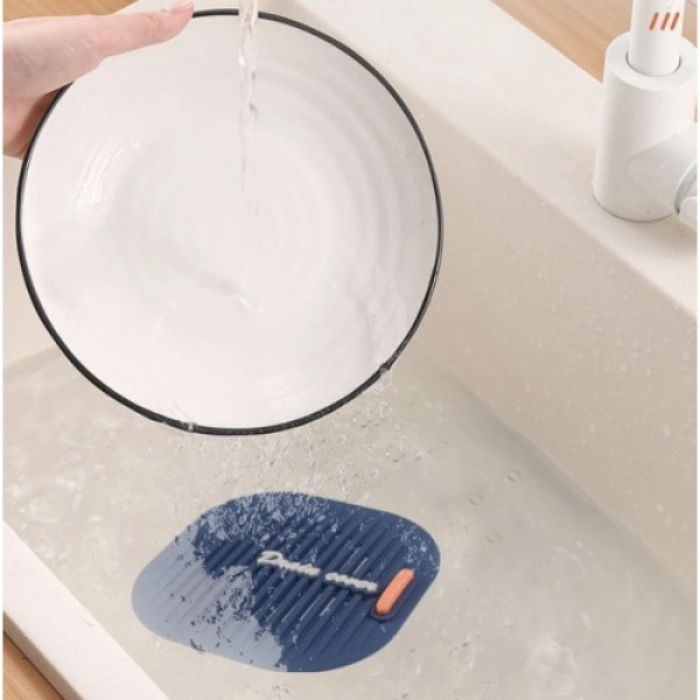 Süzgeçli Lavabo Gider Koruyucu Mat Gri