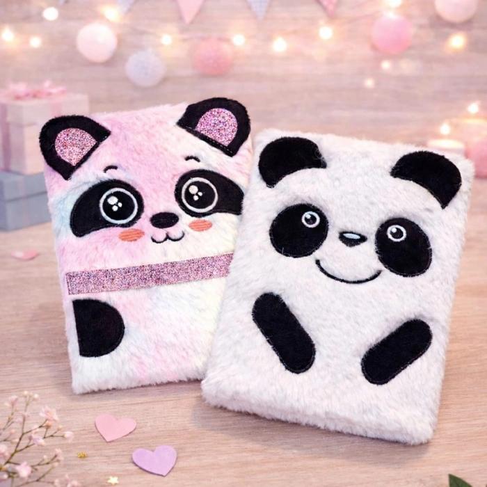 Toptan Panda Tasarımlı Peluş Defter
