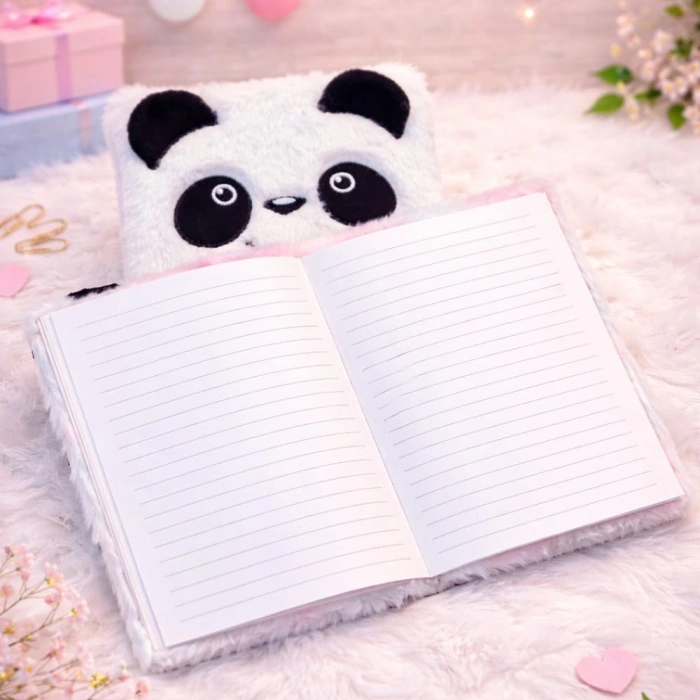 Toptan Panda Tasarımlı Peluş Defter