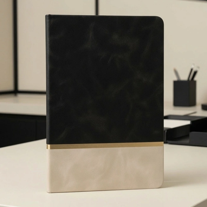 Toptan Siyah Çizgili Deri Defter