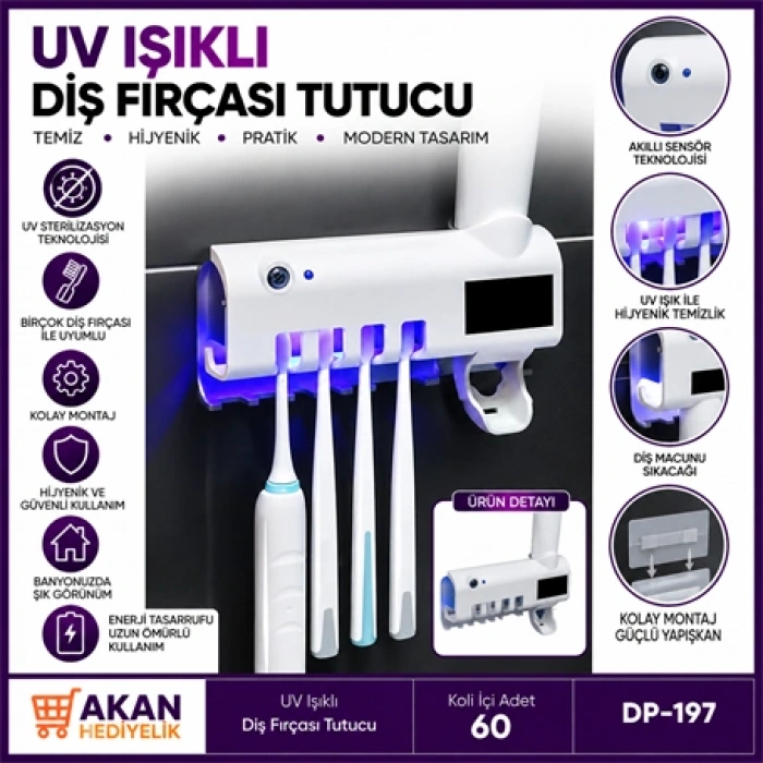 UV Işıklı Diş Fırçası Tutucu