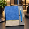 Toptan Gold Şeritli Mavi Defter Ve Kalem Seti