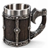 Viking Balta Kulplu 3D Paslanmaz Çelik Kupa Bardak Alk6263