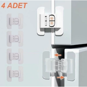 4 Adet Buzdolabı Çekmece ve Dolap Kapağı Çocuk Kilidi