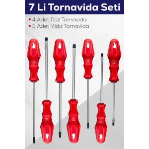 7li Tornavida Seti (4 ADET DÜZ TORNAVİDA 3 ADET YILDIZ TORNAVİDA)