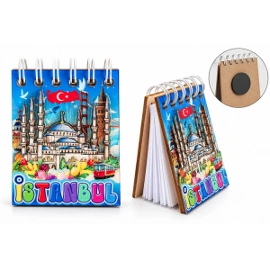 İstanbul Temalı Ahşap Magnetli Not Defteri Alk5880