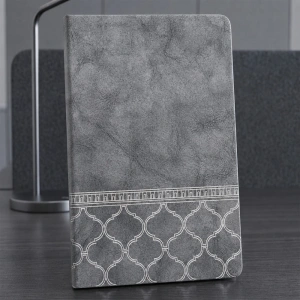 Toptan Desenli Gri Deri Defter