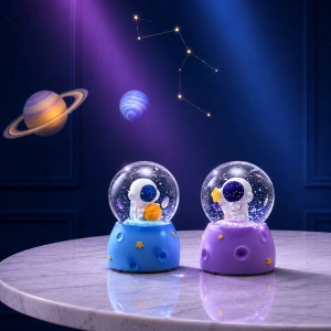 Toptan Işıklı Mini Sevimli Astronot Kar Küresi