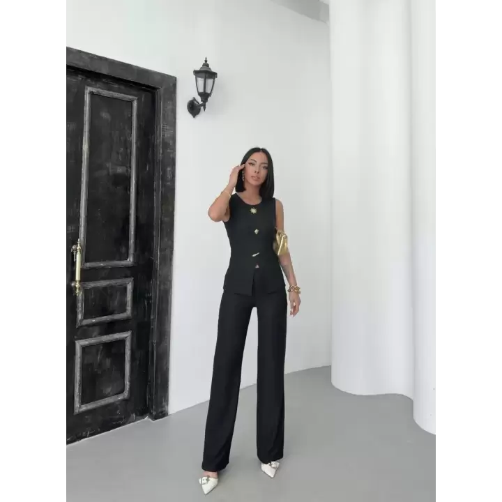 Ottoman Güneş Düğmeli Pantolon Takım