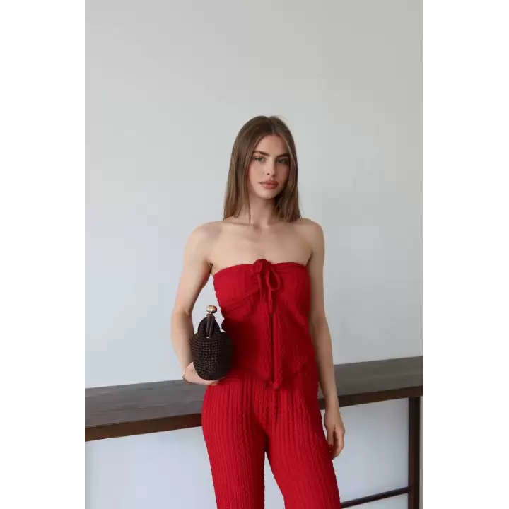 Straplez Büzgü Gofre Takım