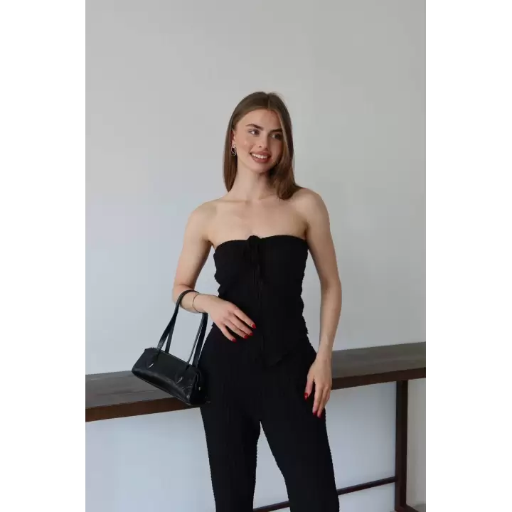Straplez Büzgü Gofre Takım