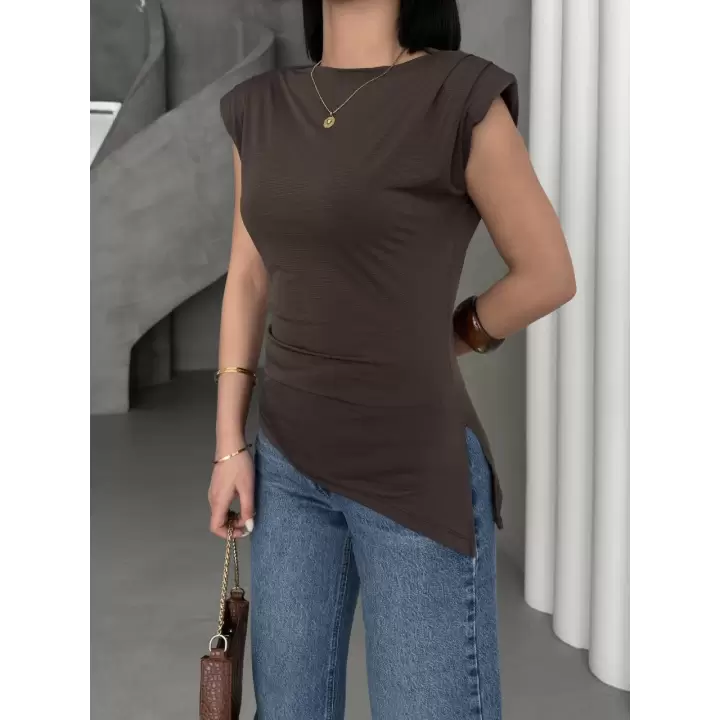 Asimetrik Vatkalı Bluz