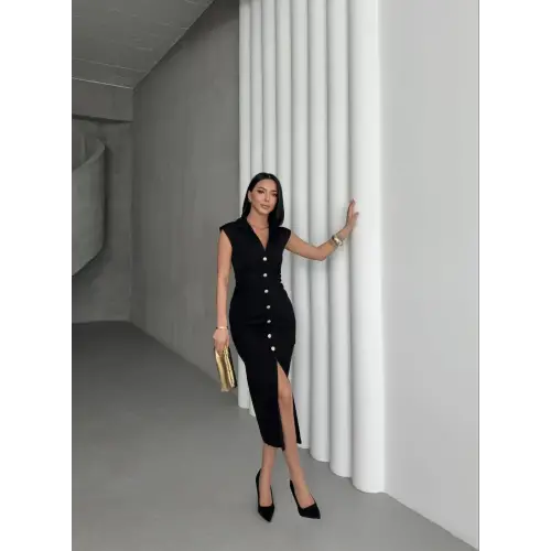 Büzgü Detaylı Kalem Elbise