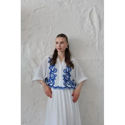 Nakış İşlemeli Keten Takım