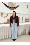 Bomber Suni Deri Premium Ceket Bordo