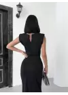 Taş Detay Vatkalı Elbise