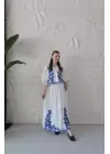 Nakış İşlemeli Keten Takım