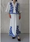 Nakış İşlemeli Keten Takım