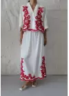 Nakış İşlemeli Keten Takım
