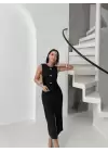 Ottoman Güneş Düğme Detay Elbise