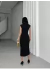 Büzgü Detaylı Kalem Elbise